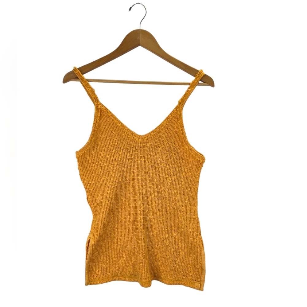 NWT Free People We The Free Boucle Knit Tank Goldenrod Knit Tank Top Size Small